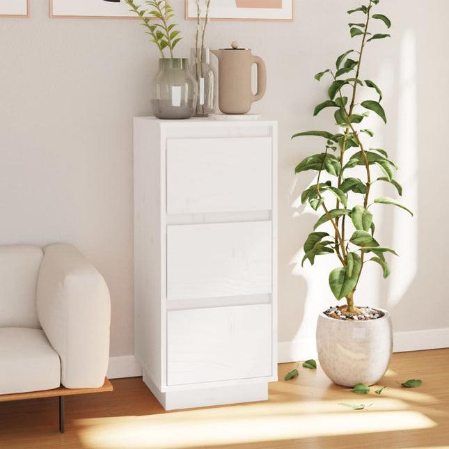skænk 32x34x75 cm massivt fyrretræ hvid