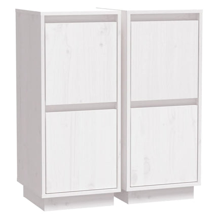 skænke 2 stk. 31,5x34x75 cm massivt fyrretræ hvid