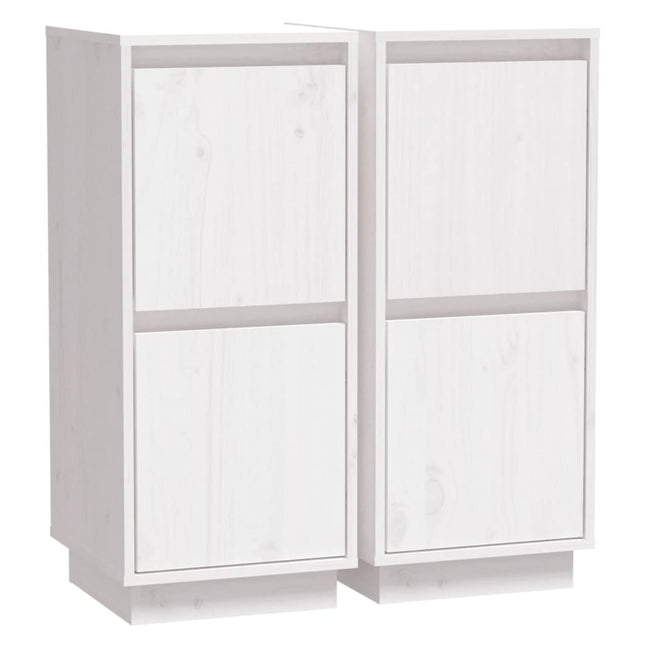 skænke 2 stk. 31,5x34x75 cm massivt fyrretræ hvid