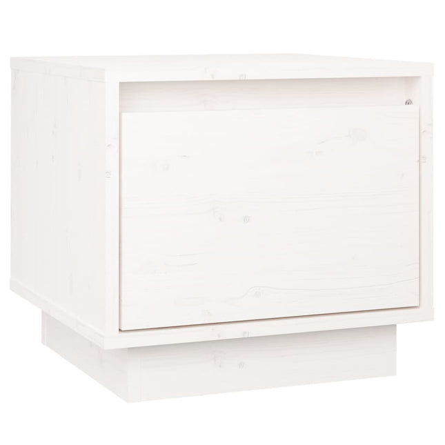 sengebord 35x34x32 cm massivt fyrretræ hvid