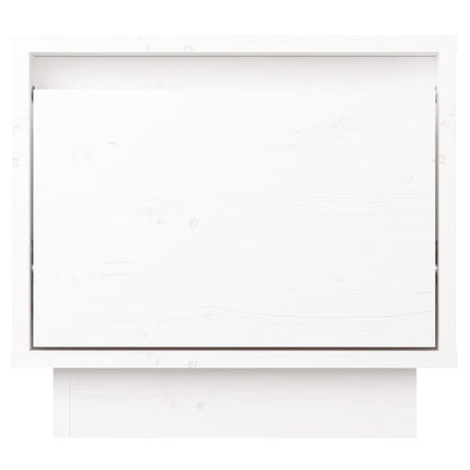 sengebord 35x34x32 cm massivt fyrretræ hvid