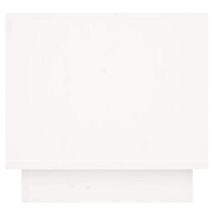 sengebord 35x34x32 cm massivt fyrretræ hvid