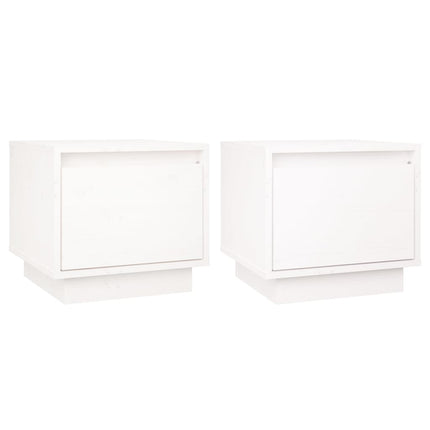 sengeborde 2 stk. 35x34x32 cm massivt fyrretræ hvid