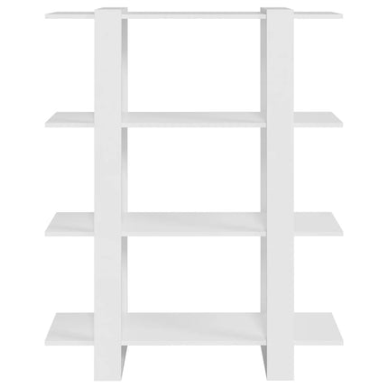 bogreol/rumdeler 100x30x123,5 cm fyrretræ hvid