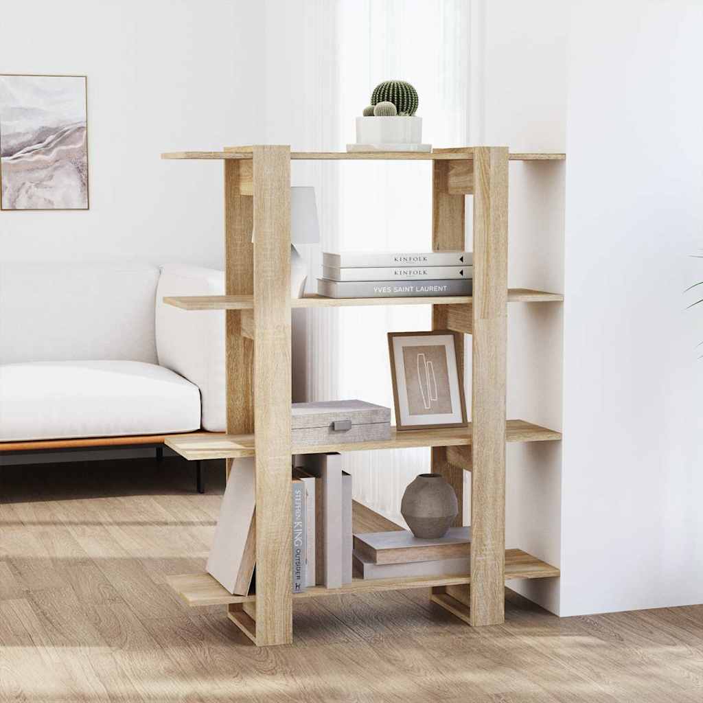 bogreol/rumdeler 100x30x123,5 cm sonoma-eg billede