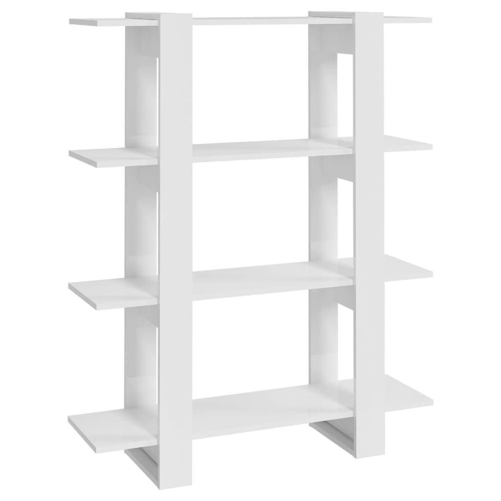 bogskab/rumdeler 100x30x123,5 cm hvid højglans