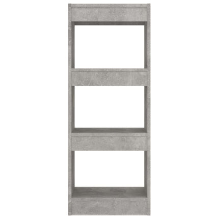 bogreol/rumdeler 40x30x103 cm konstrueret træ betongrå