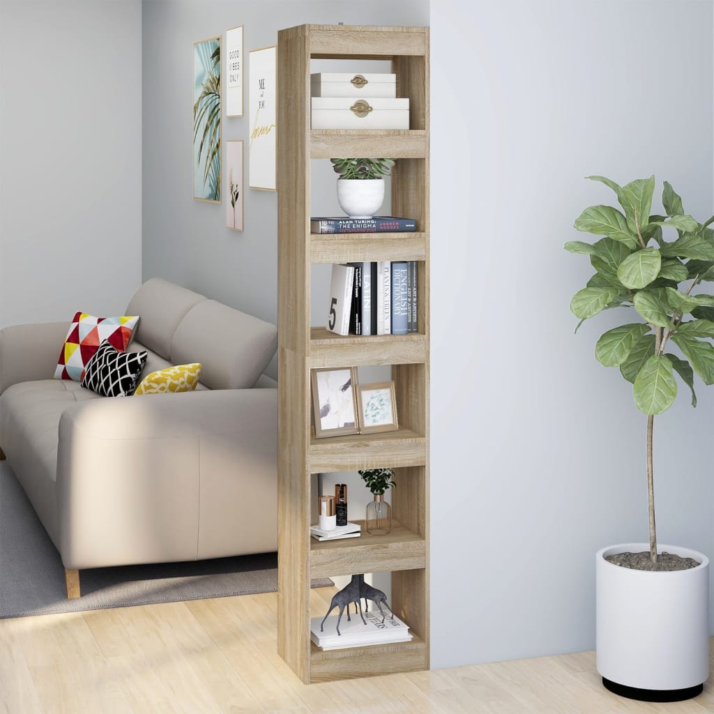 bogreol/rumdeler 40x30x198 cm sonoma-eg billede