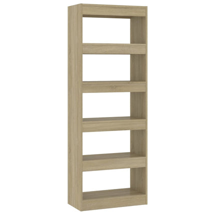 bogreol/rumdeler 60x30x166 cm konstrueret træ sonoma-eg