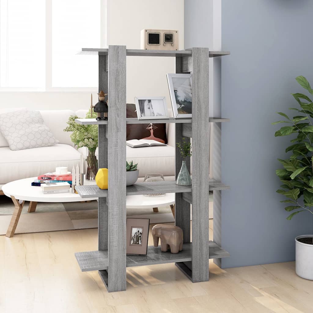 bogreol/rumdeler 80x30x123,5 cm grå sonoma-eg