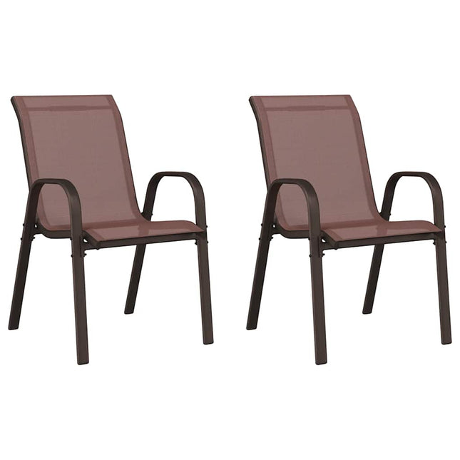 stabelbare havestole 2 stk. textilene brun