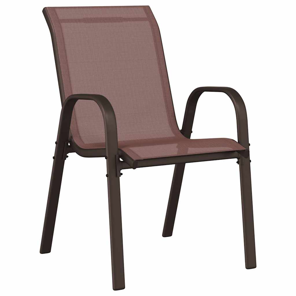 stabelbare havestole 2 stk. textilene brun