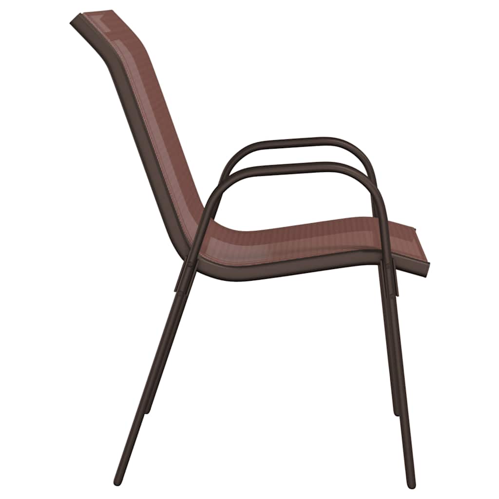 stabelbare havestole 2 stk. textilene brun