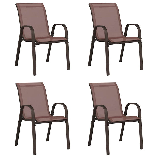 stabelbare havestole 4 stk. textilene brun