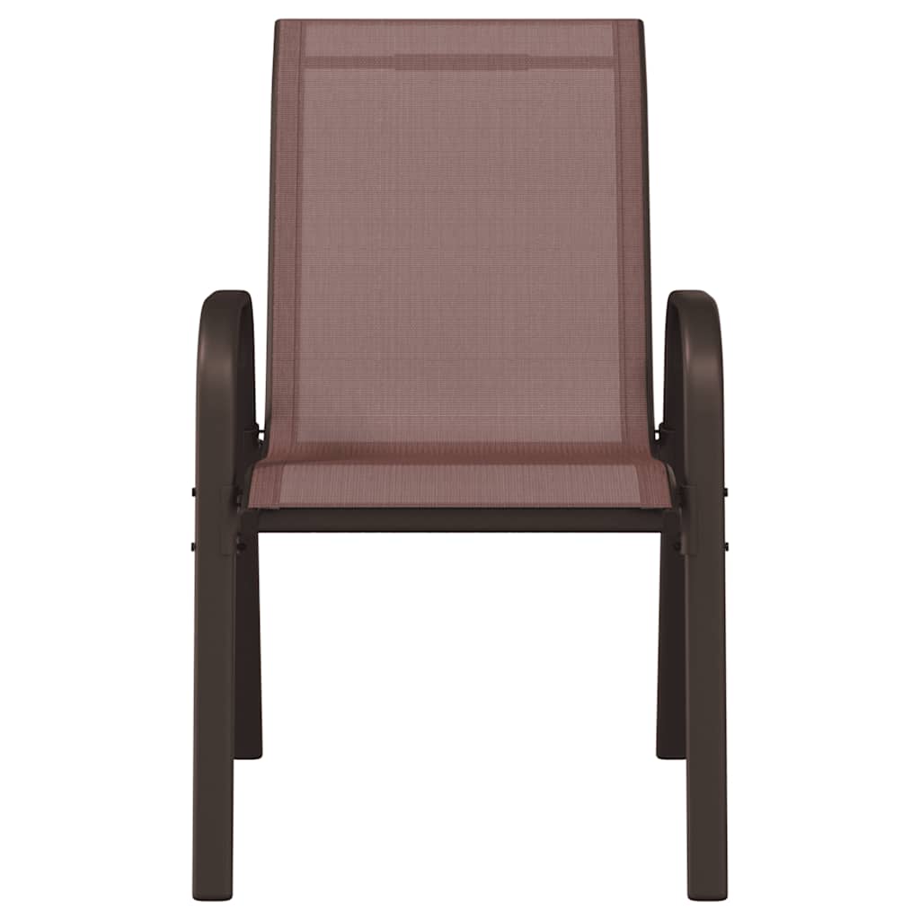 stabelbare havestole 4 stk. textilene brun