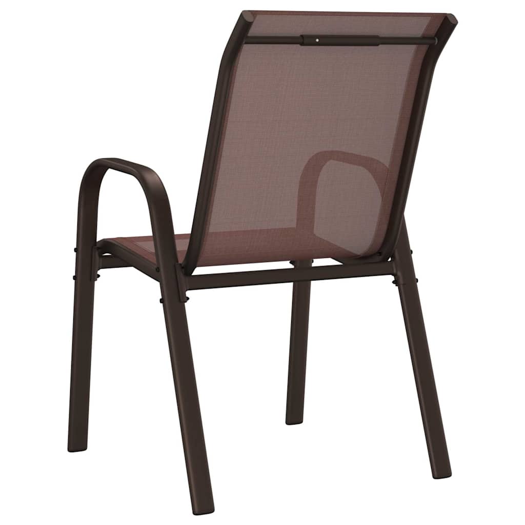 stabelbare havestole 4 stk. textilene brun