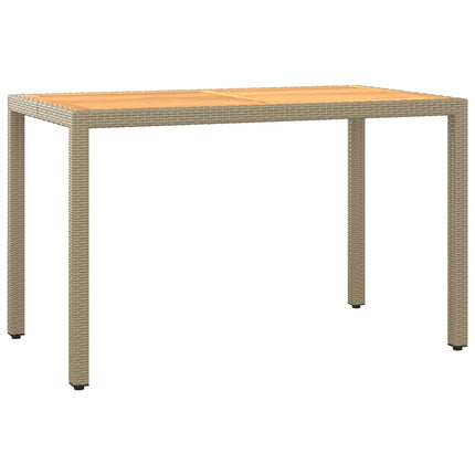 spisebordssæt til haven 5 dele med hynder polyrattan beige