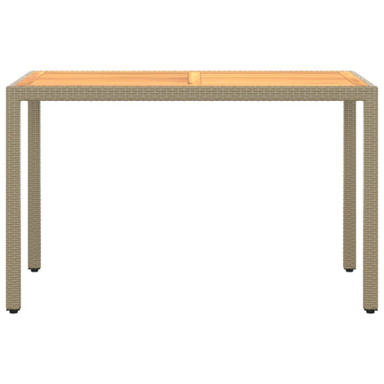 spisebordssæt til haven 5 dele med hynder polyrattan beige