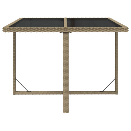 spisebordssæt til haven 5 dele med hynder polyrattan beige
