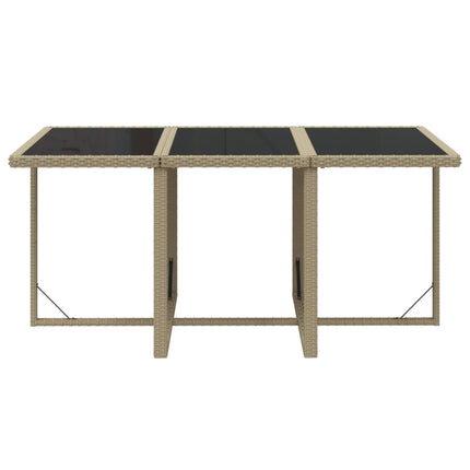 spisebordssæt til haven 7 dele med hynder polyrattan beige