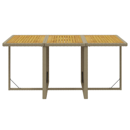 spisebordssæt til haven 7 dele med hynder polyrattan beige