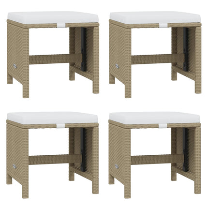 spisebordssæt til haven 11 dele med hynder polyrattan beige