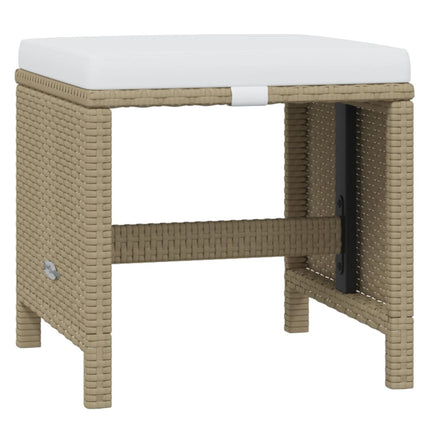 spisebordssæt til haven 11 dele med hynder polyrattan beige