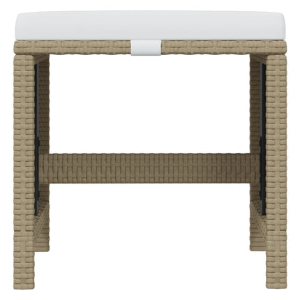 spisebordssæt til haven 11 dele med hynder polyrattan beige