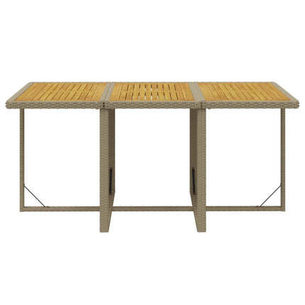 spisebordssæt til haven 11 dele med hynder polyrattan beige