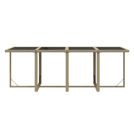 spisebordssæt til haven 9 dele med hynder polyrattan beige