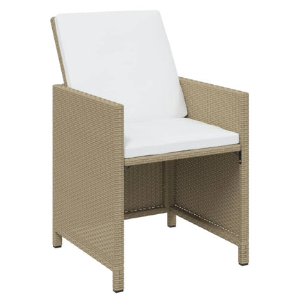 spisebordssæt til haven 13 dele med hynder polyrattan beige