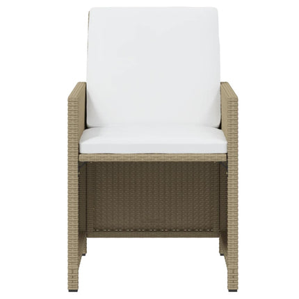 spisebordssæt til haven 13 dele med hynder polyrattan beige