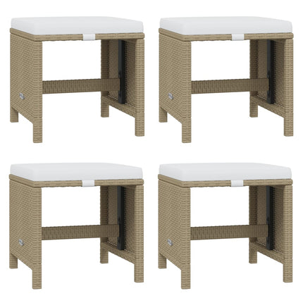 spisebordssæt til haven 15 dele med hynder polyrattan beige