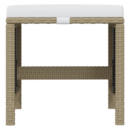 spisebordssæt til haven 15 dele med hynder polyrattan beige