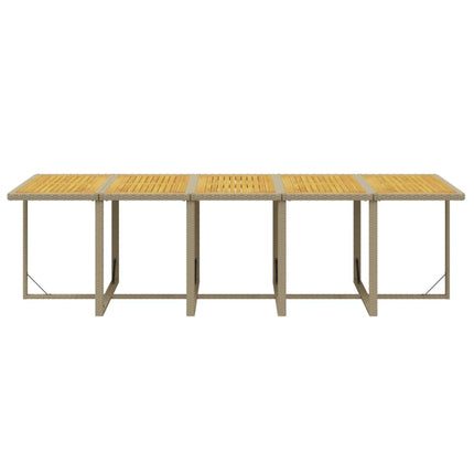 spisebordssæt til haven 15 dele med hynder polyrattan beige