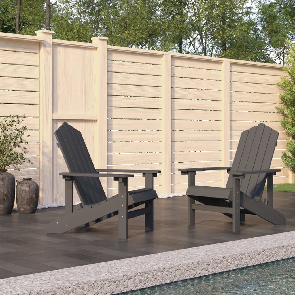 Adirondack-havestole 2 stk. HDPE antracitgr