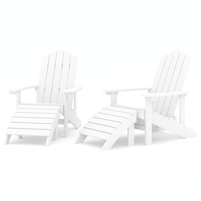 Adirondack-havestole med fodstøtte 2 stk. HDPE hvid