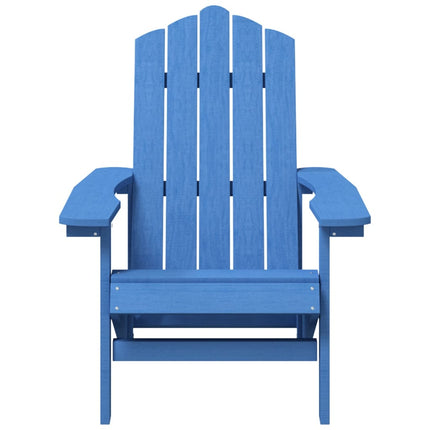 Adirondack-stol med bord HDPE akvamarinblå