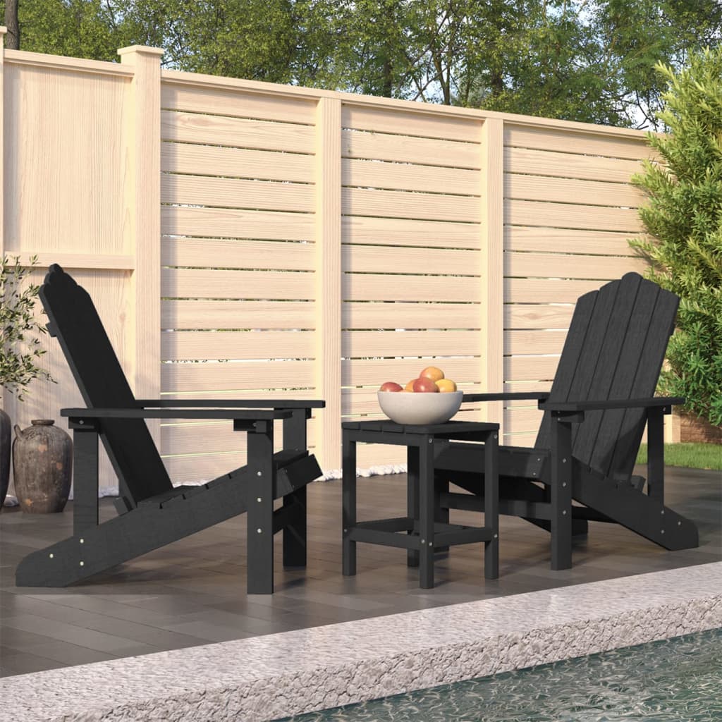 Adirondack-stole med bord HDPE antracitgr
