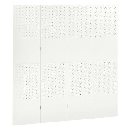4-panels rumdelere 2 stk. 160x180 cm stål hvid
