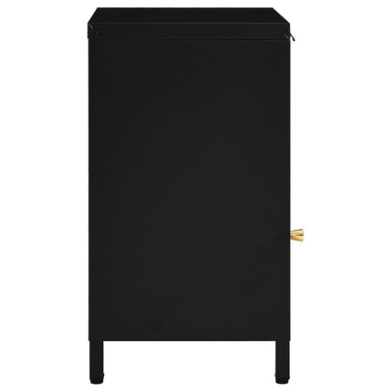 natborde 2 stk. 40x30x54,5 cm stål og glas sort
