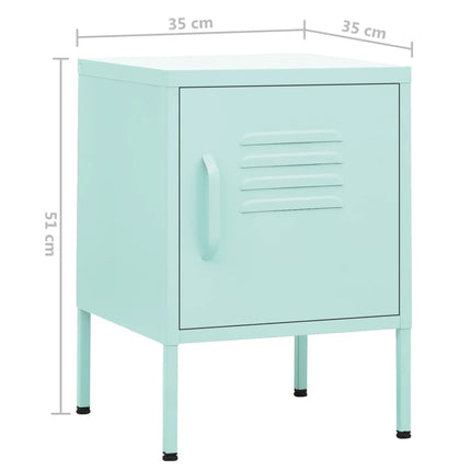 natborde 2 stk. 35x35x51 cm stål mintgrøn