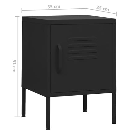 natborde 2 stk. 35x35x51 cm stål sort
