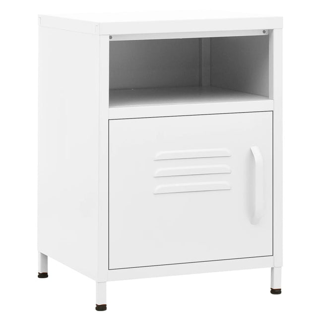 natborde 2 stk. 35x35x51 cm stål hvid