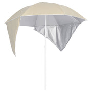 strandparasol med sidevægge 215 cm sandfarvet