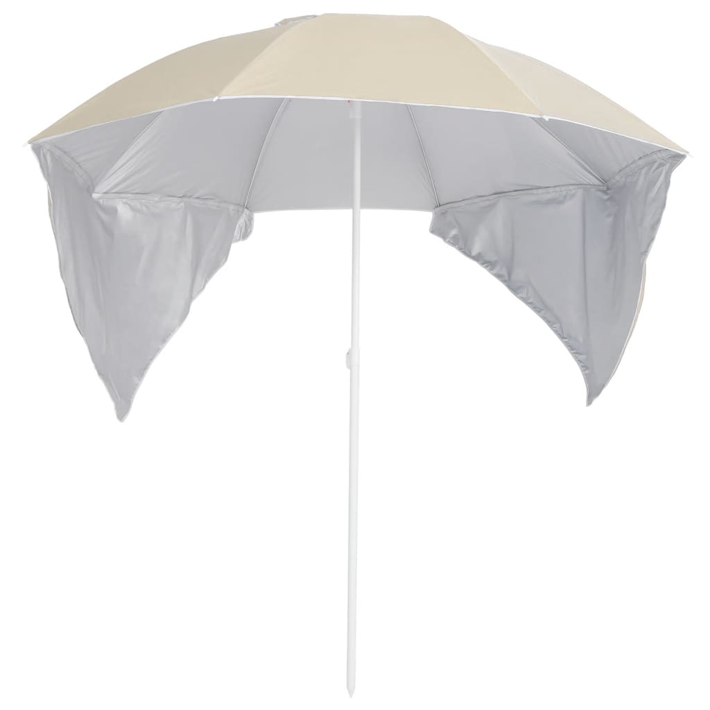 strandparasol med sidevægge 215 cm sandfarvet