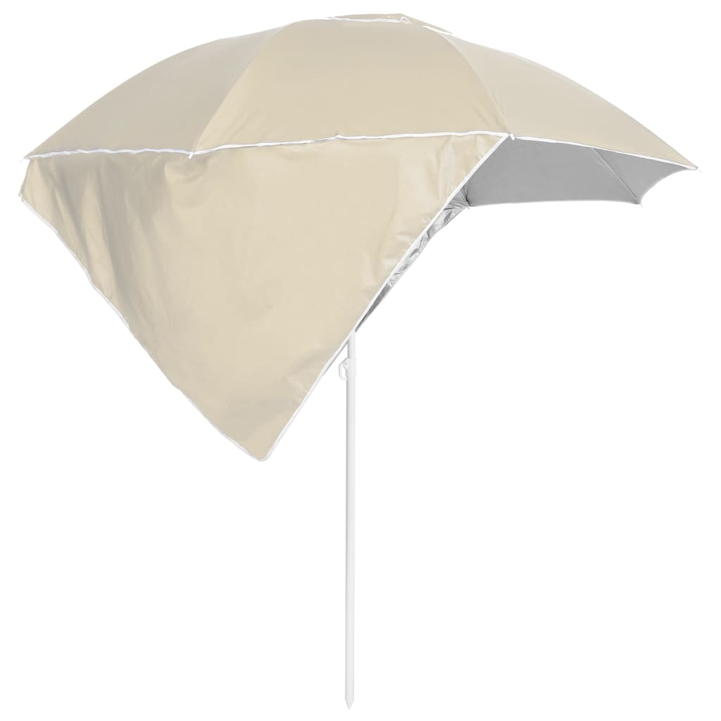 strandparasol med sidevægge 215 cm sandfarvet