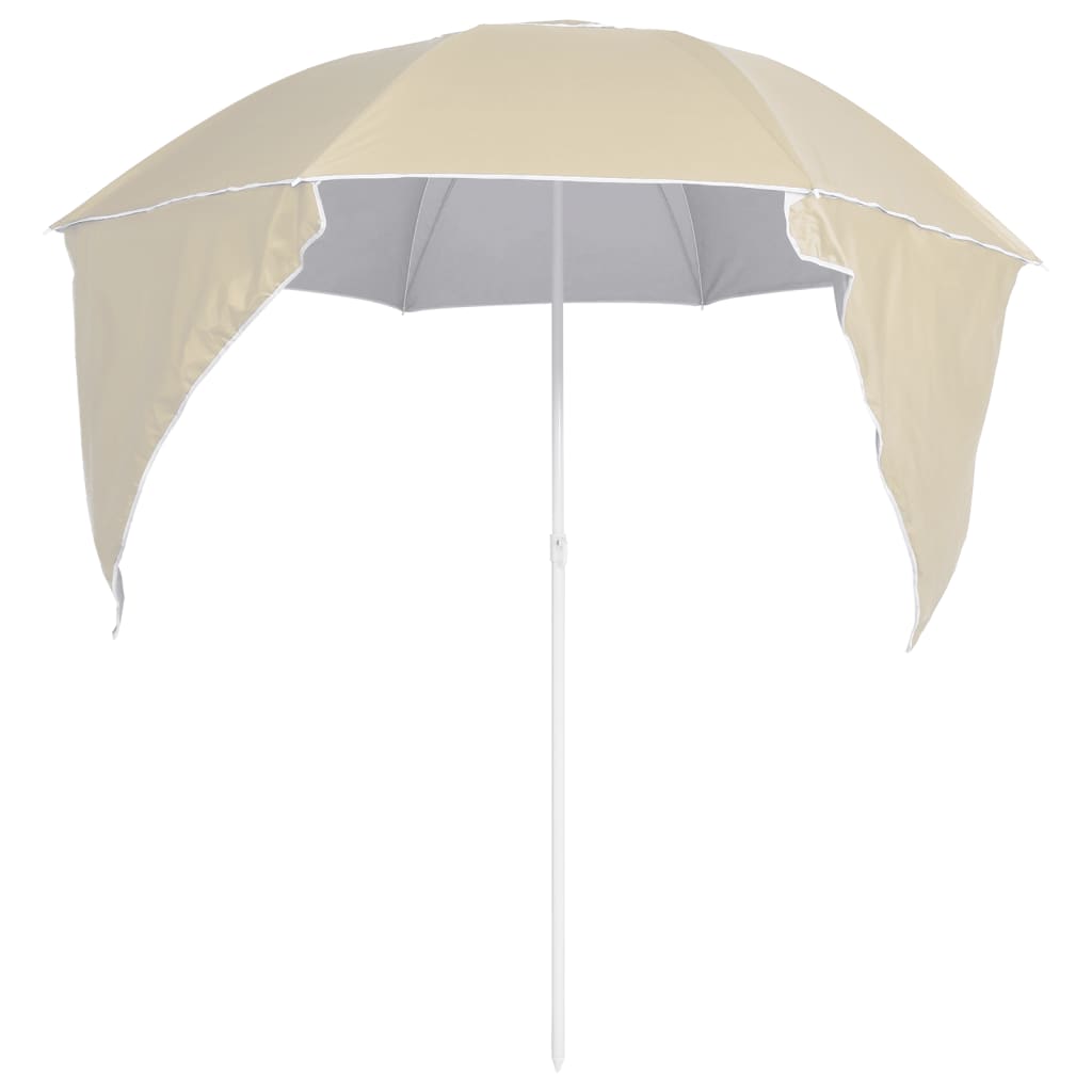strandparasol med sidevægge 215 cm sandfarvet
