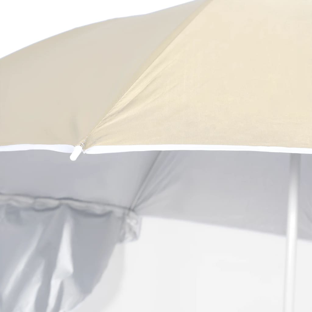strandparasol med sidevægge 215 cm sandfarvet