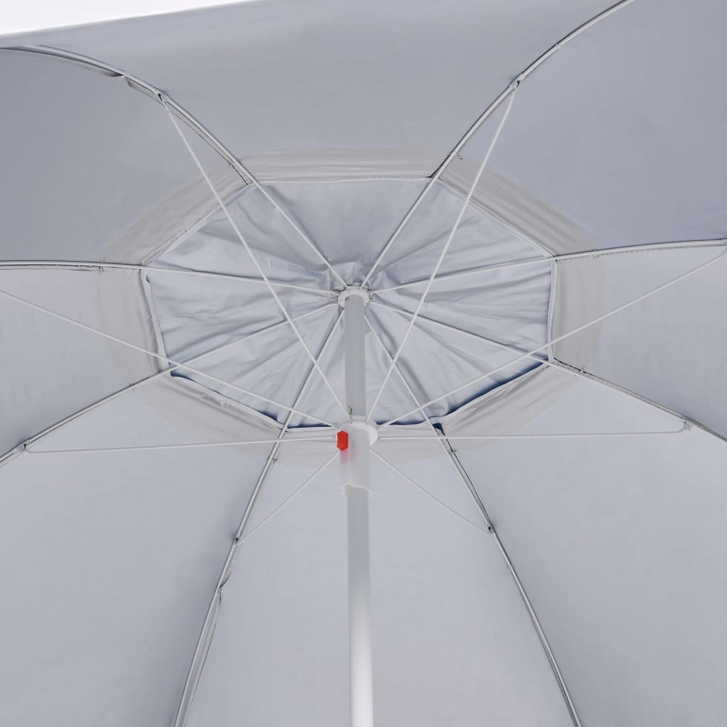 strandparasol med sidevægge 215 cm blå